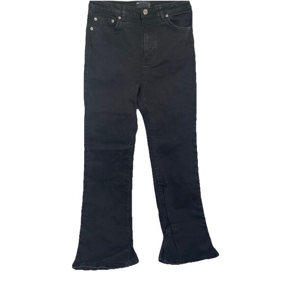 ASOS Denim Jeans Women's Size US 28/26 Black Straight No Back Pockets Slit Hem - Picture 1 of 6